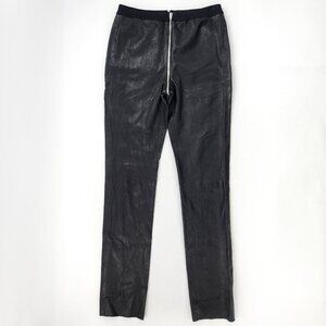ALEXANDER WANG Black Faux Leather Zipper Skinny Pants Legging